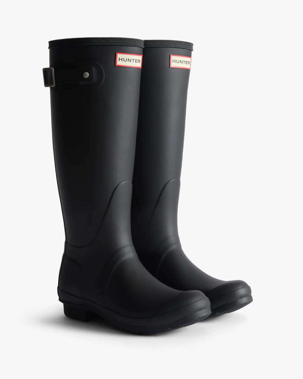 Hunter Women's black tartan lining tall wellington boot