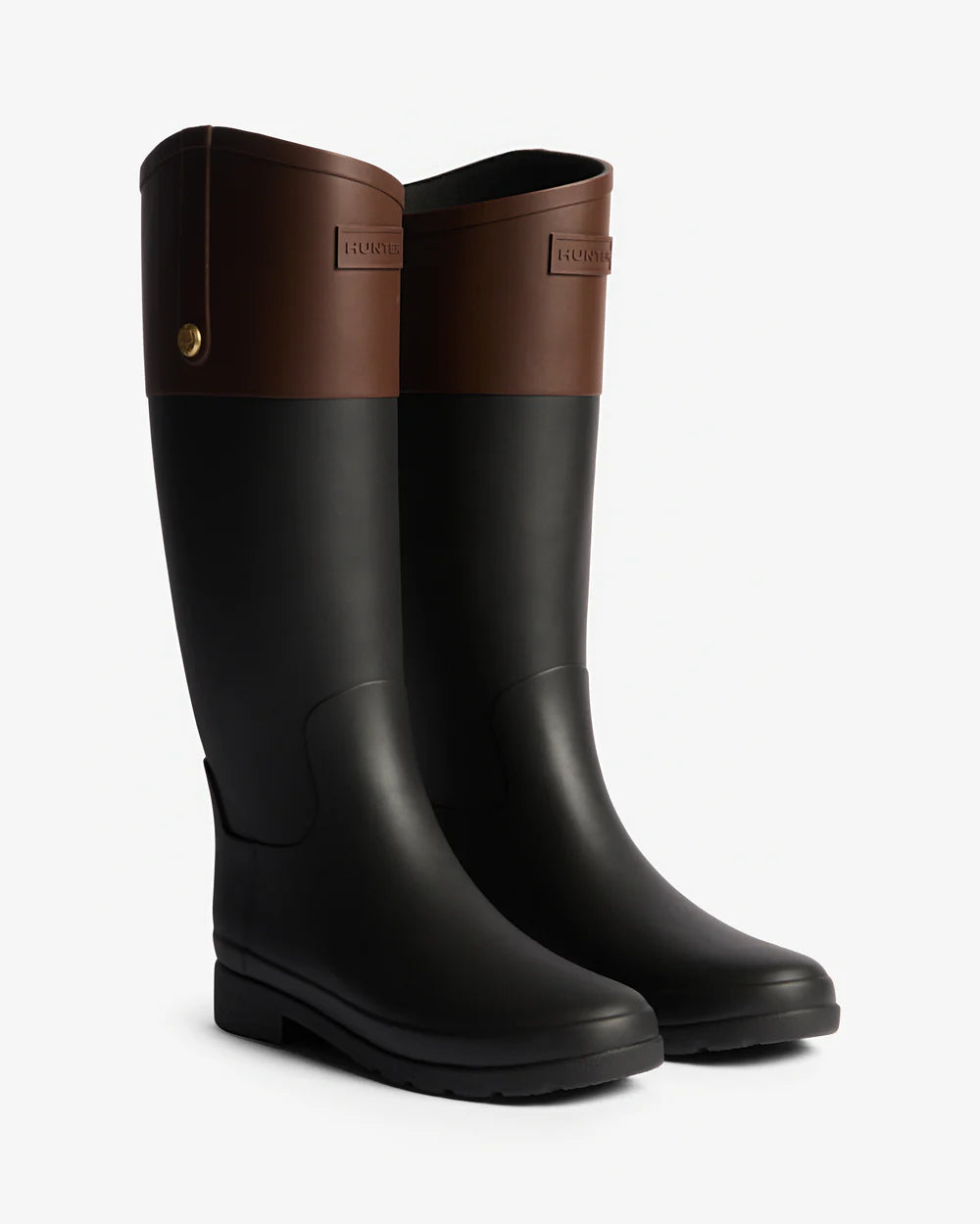 Hunter Women's black refined gold trim riding tall wellington boot