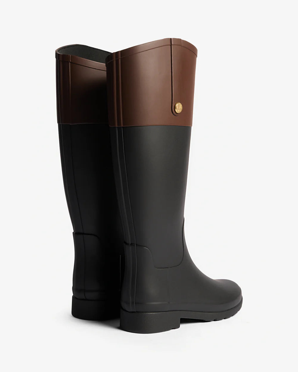 Hunter Women's black refined gold trim riding tall wellington boot