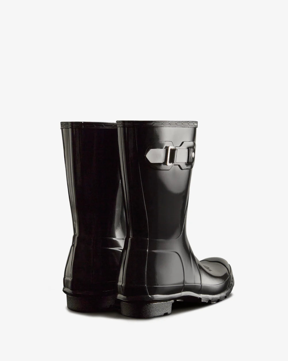 Hunter Women's black original short gloss wellington boot