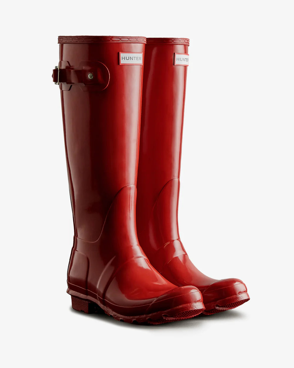 Hunter Women's military red original tall gloss wellington boot