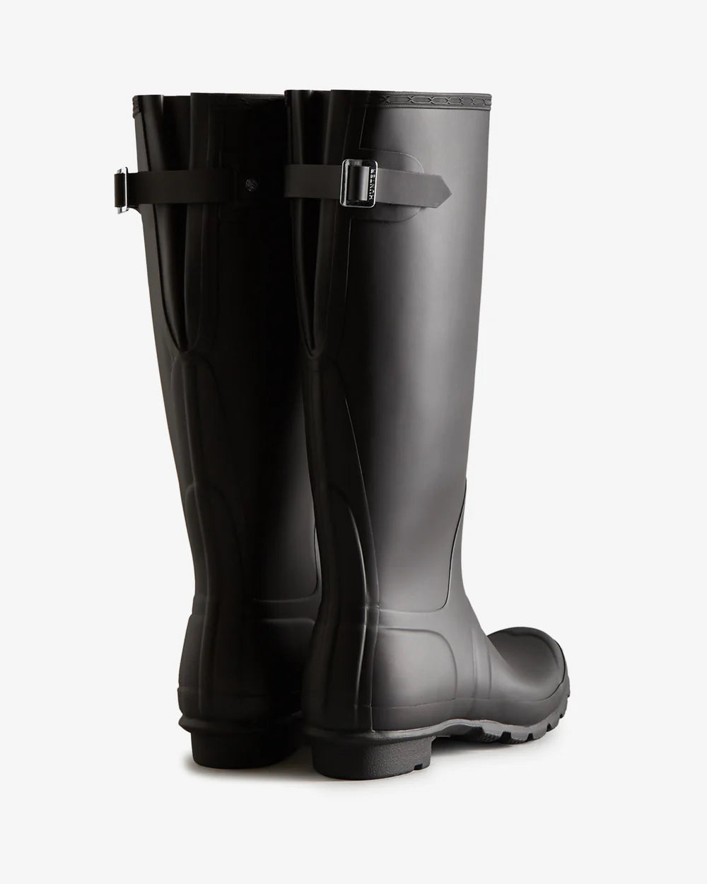 Hunter Women's black tall back adjustable wellington boot