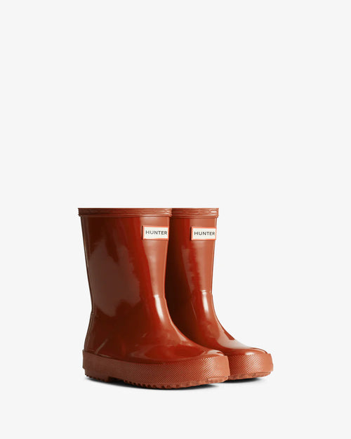 Hunter Original kids first (18 months-8 years) military red gloss wellington boot
