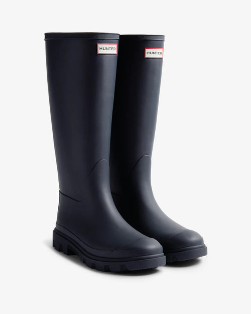 Hunter Unisex navy downpour tall wellington boot