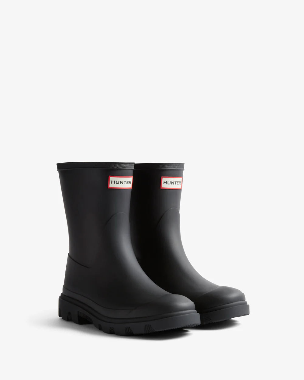 Hunter Unisex black downpour short wellington boot