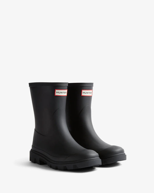 Hunter Unisex black downpour short wellington boot