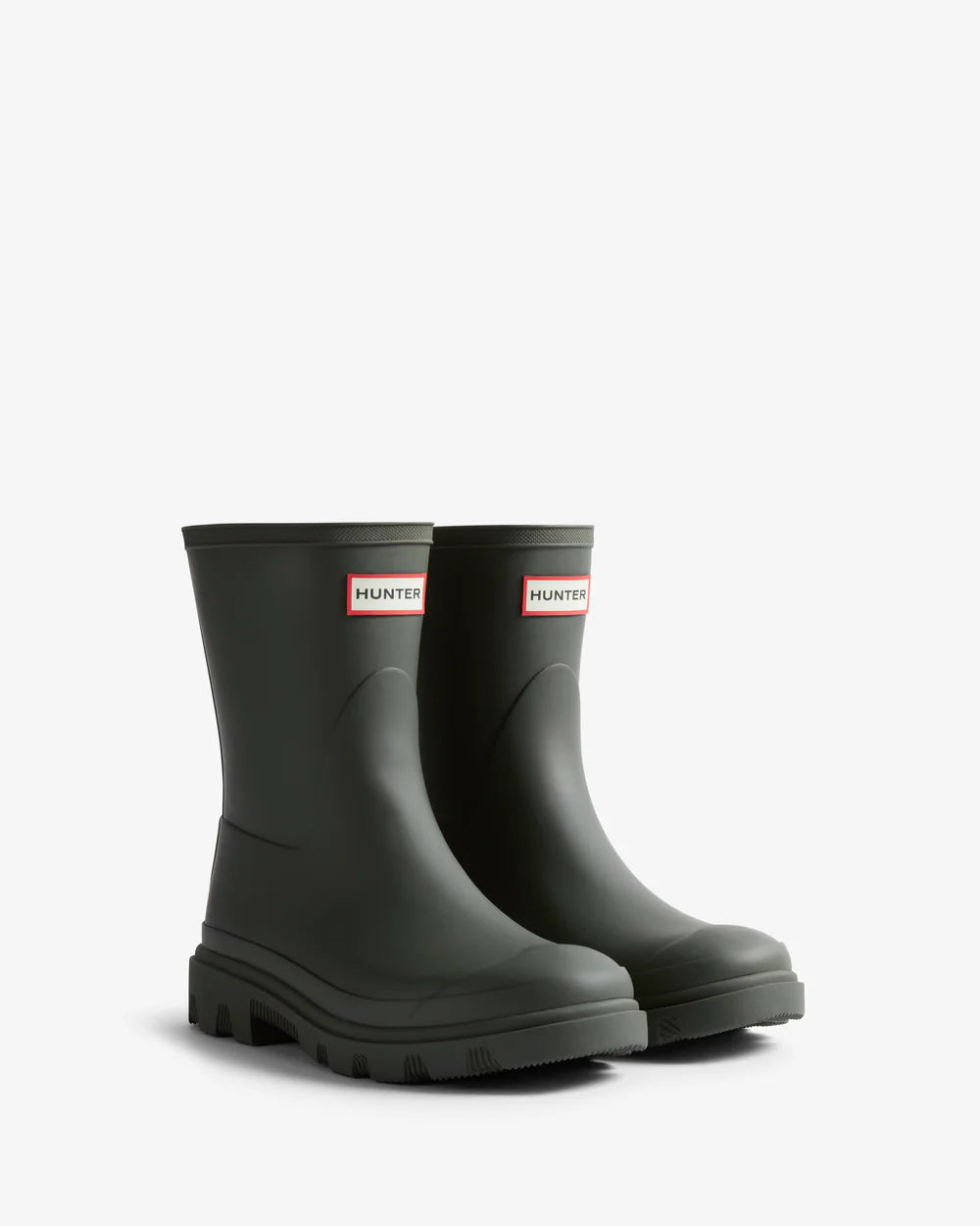 Hunter Unisex dark olive downpour short wellington boot