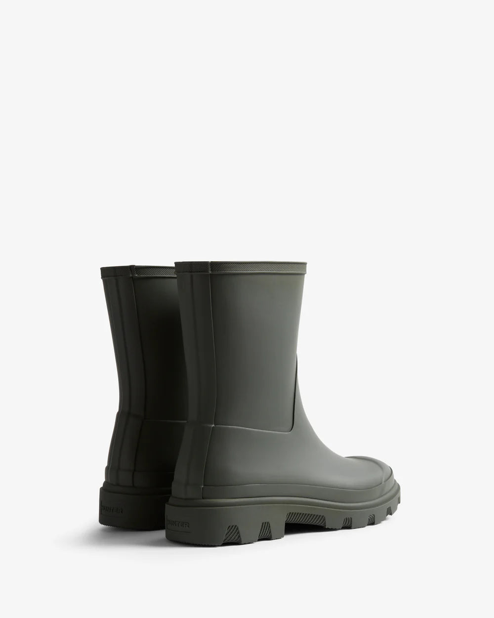 Hunter Unisex dark olive downpour short wellington boot