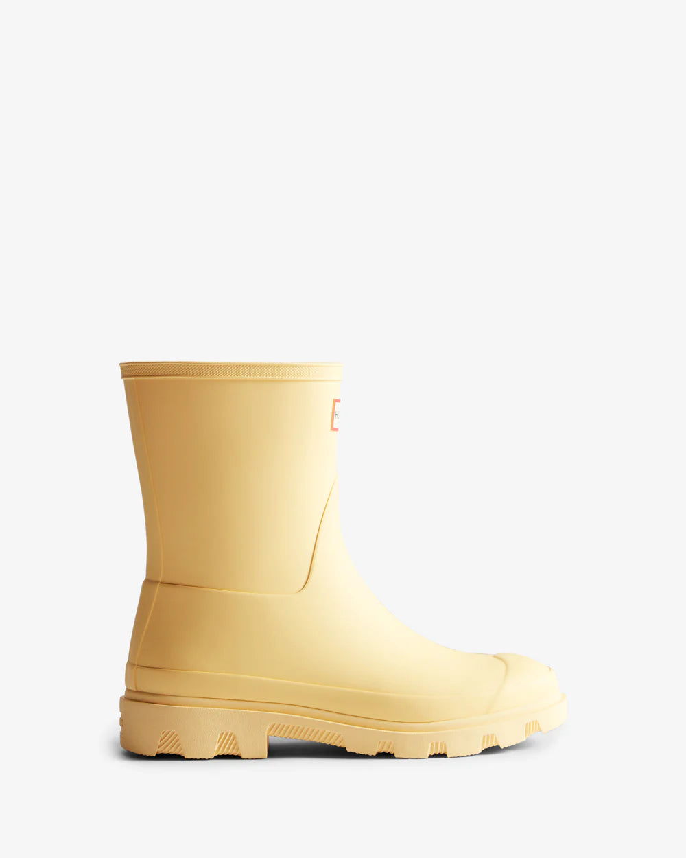 Hunter Women's pale yellow downpour short wellington boot