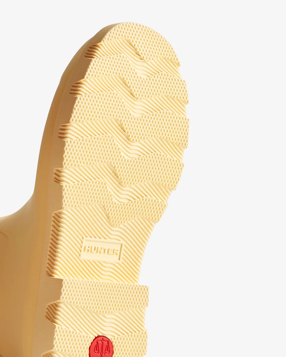 Hunter Women's pale yellow downpour short wellington boot