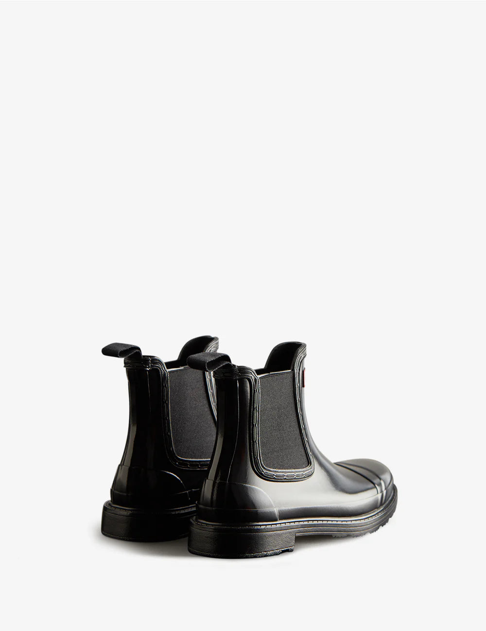 Hunter Women's black commando chelsea gloss boot