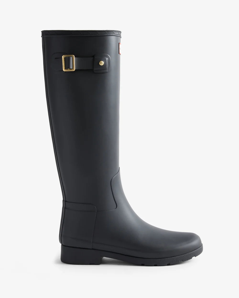 Hunter Women's black refined gold trim tall wellington boot